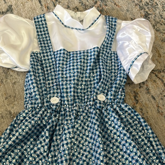 Wizard of Oz blue and white checkered Dorothy costume size medium sparkly - Picture 2 of 7